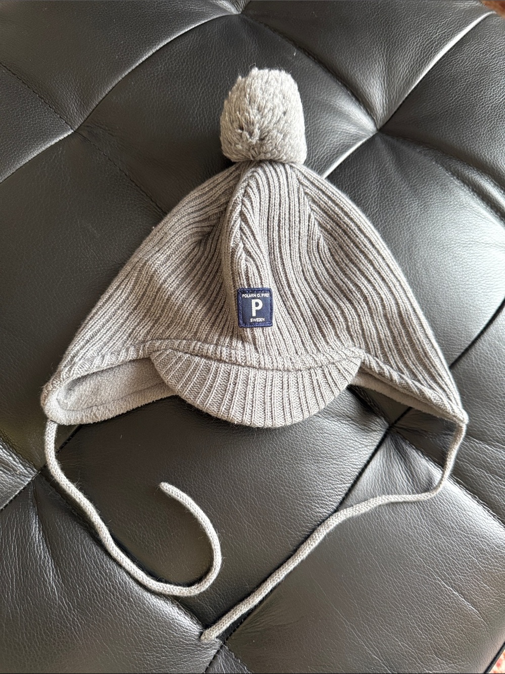 Polarn O. Pyret, Kids Peaked Brim Winter Hat, Sz 9M- 2Y
